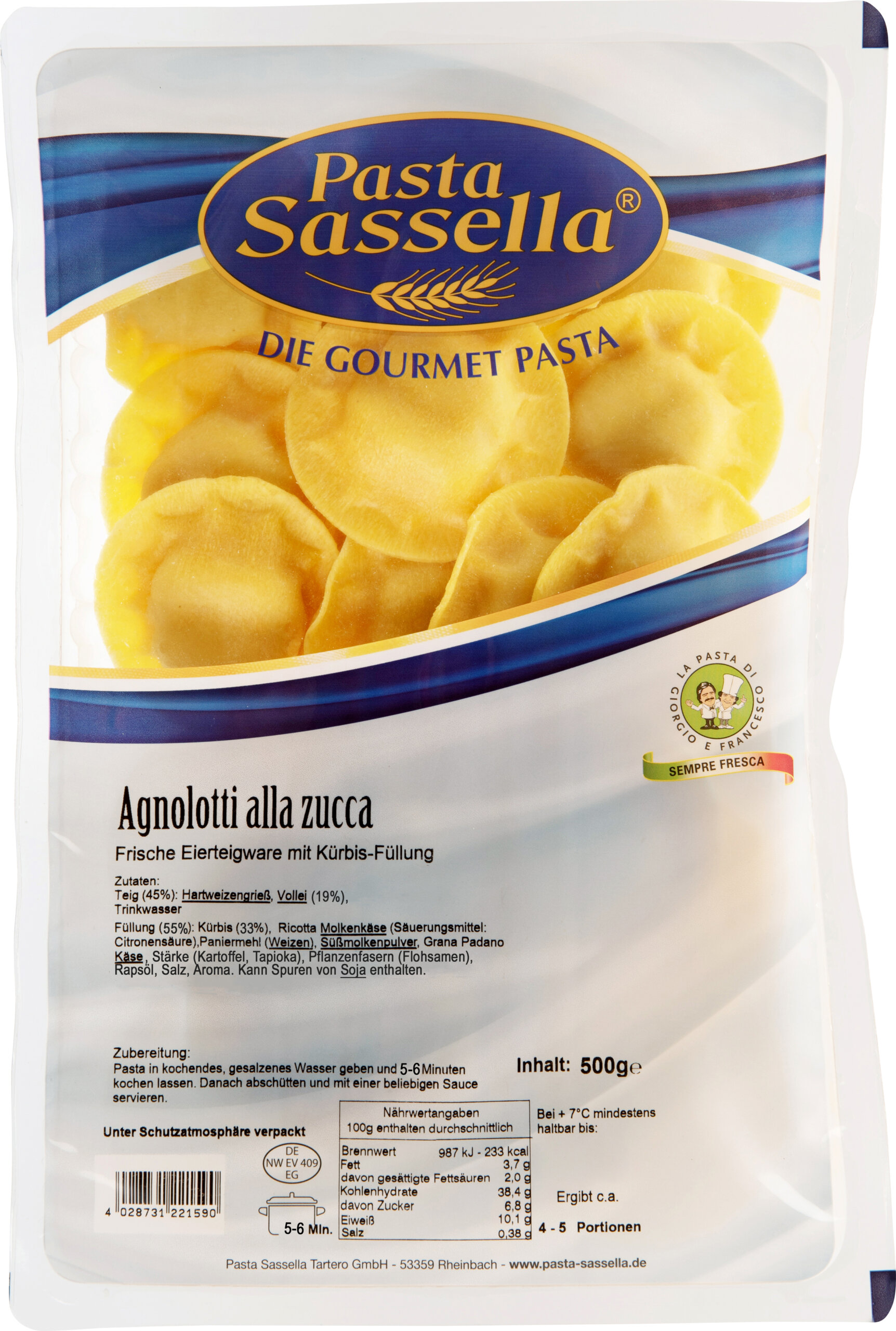 62_Pasta Sassella_Agnolotti alla zucca 500g